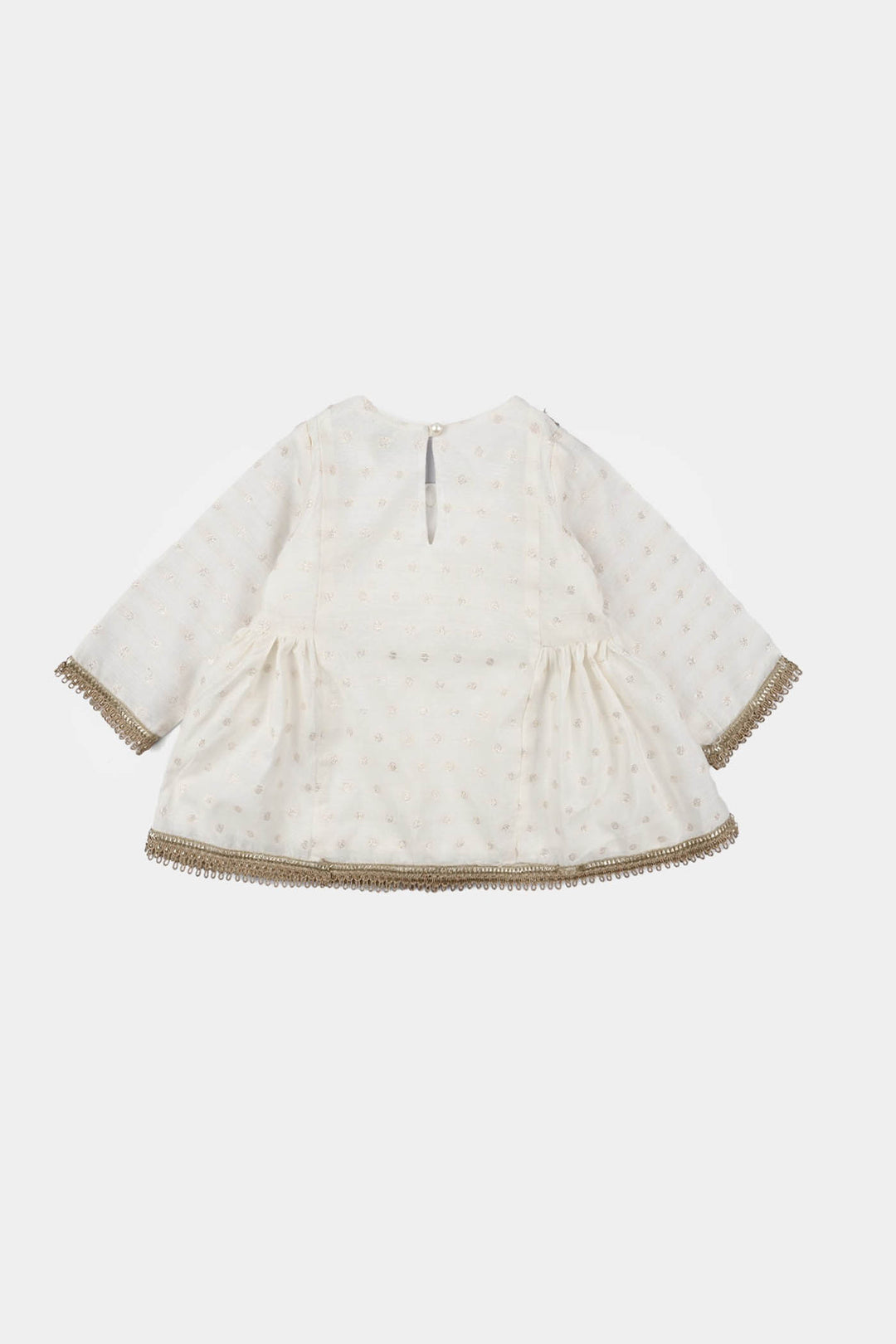 Infant Girls Raw Silk 3 Pcs Chandni - Off White