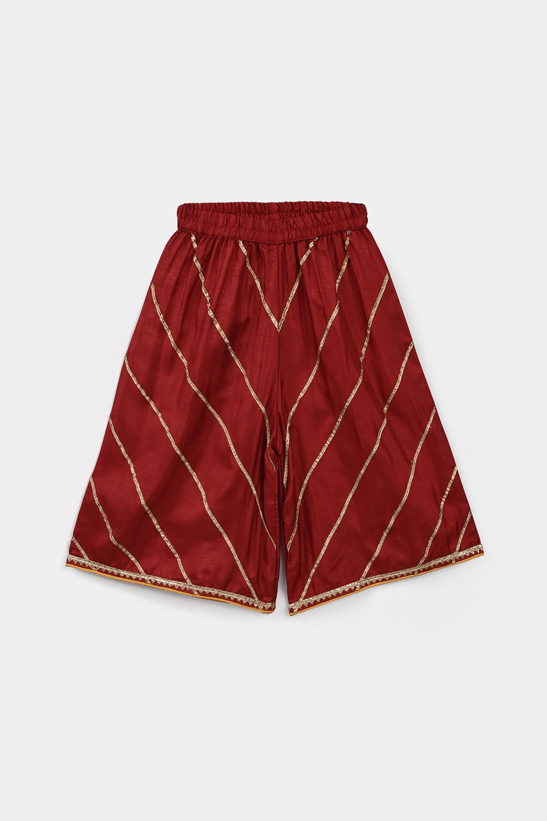 Infant Girls Raw Silk 2 Pcs Little Desi - Red