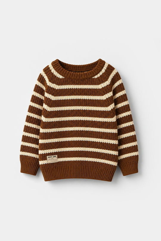 Boys Acrylic Sweater - Brown