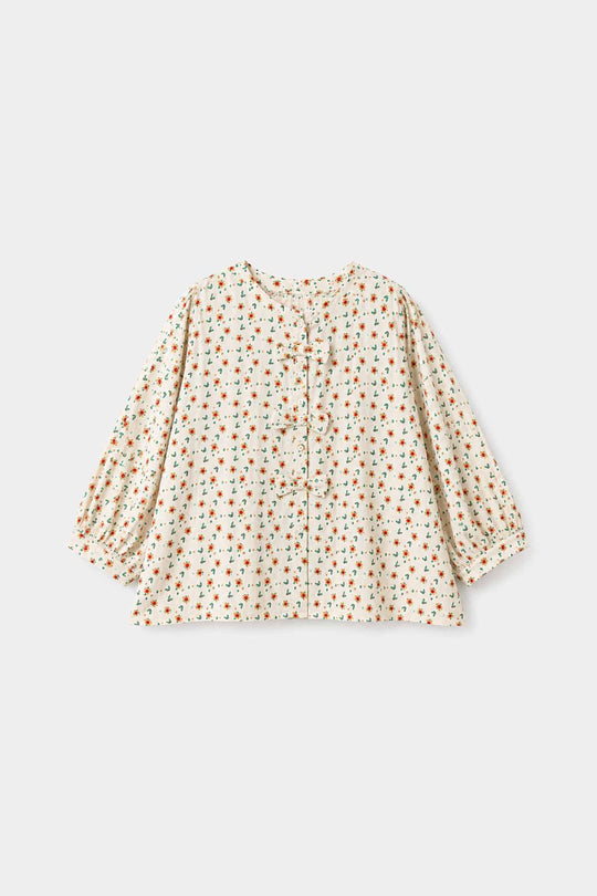 Girls Poly Cotton Casual Top Spiral - Off White