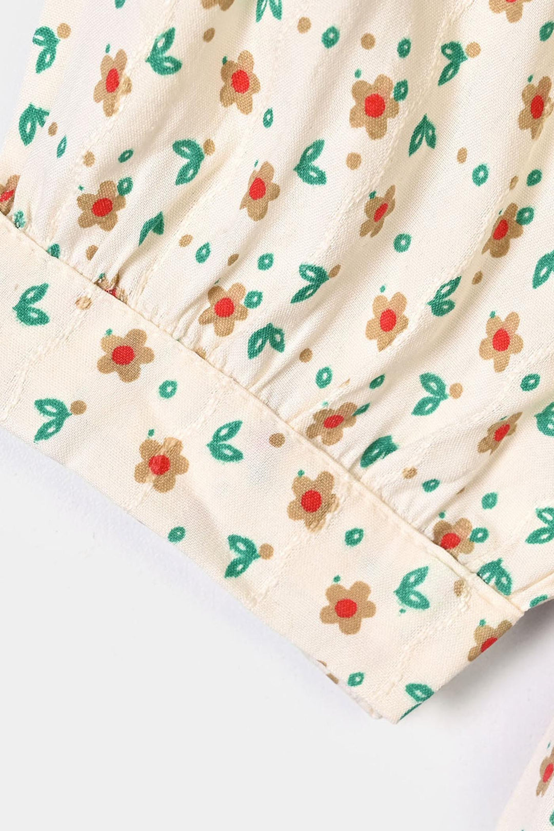 Girls Poly Cotton Casual Top Spiral - Off White