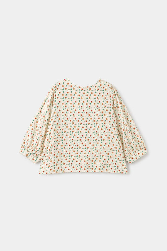 Girls Poly Cotton Casual Top Spiral - Off White