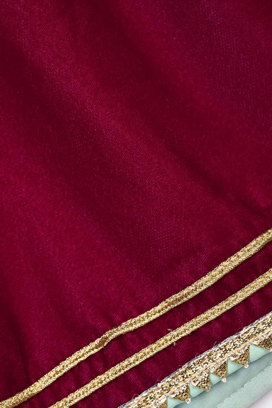 Infant Girls Velvet 2Pcs Little Pari- Maroon