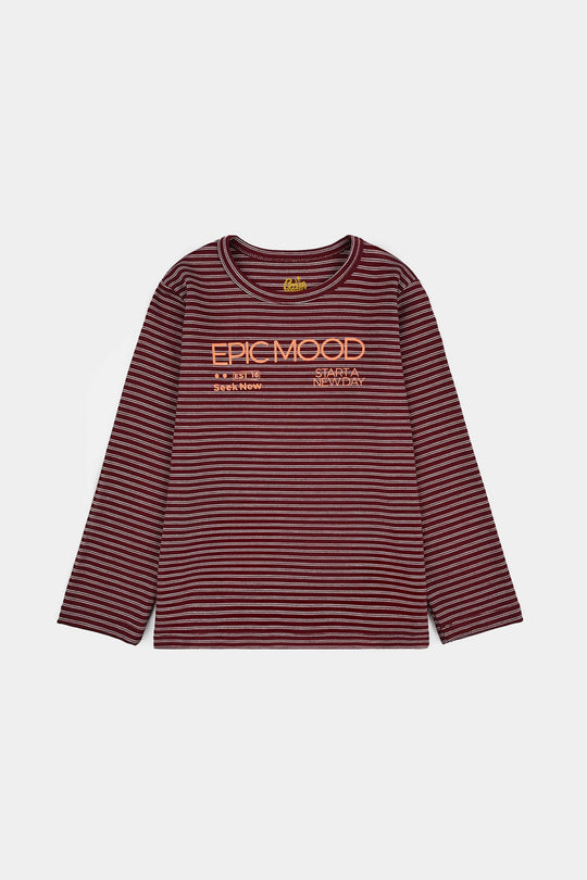 Boys 2x1 Rib T-Shirt F/S Epic Mood-RED