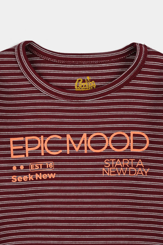Boys 2x1 Rib T-Shirt F/S Epic Mood-RED