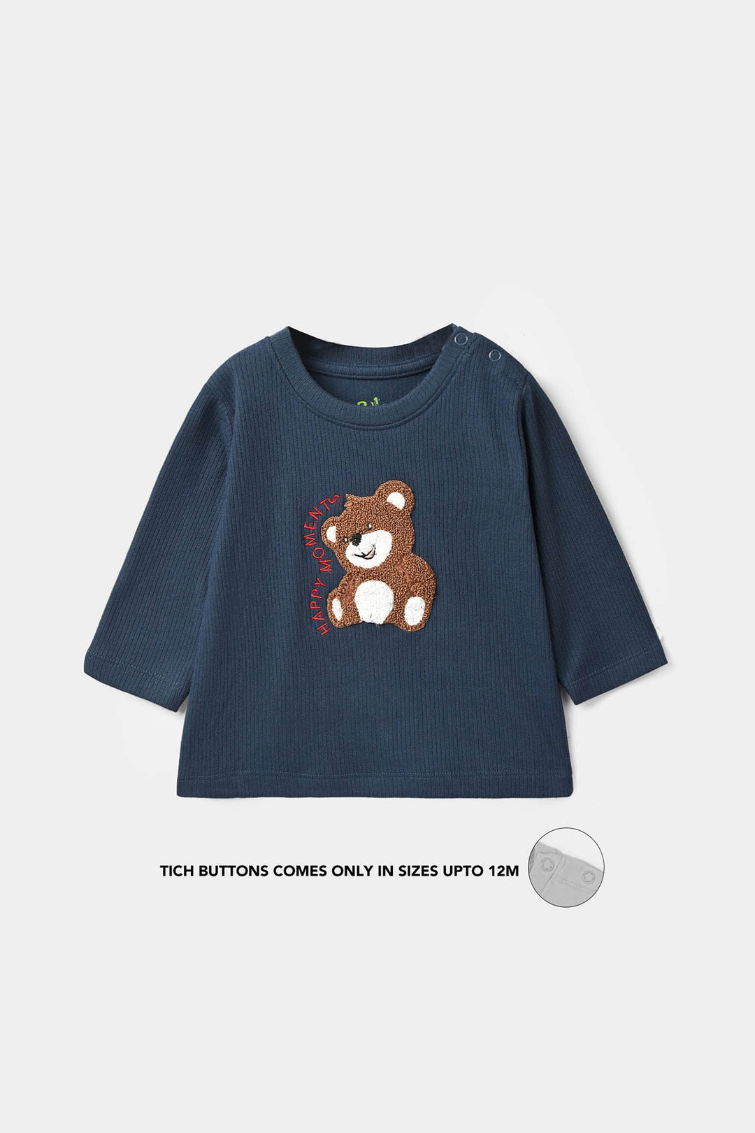 Infant Boys Cotton Terry 2 Pcs Suit Happy Moments - Navy