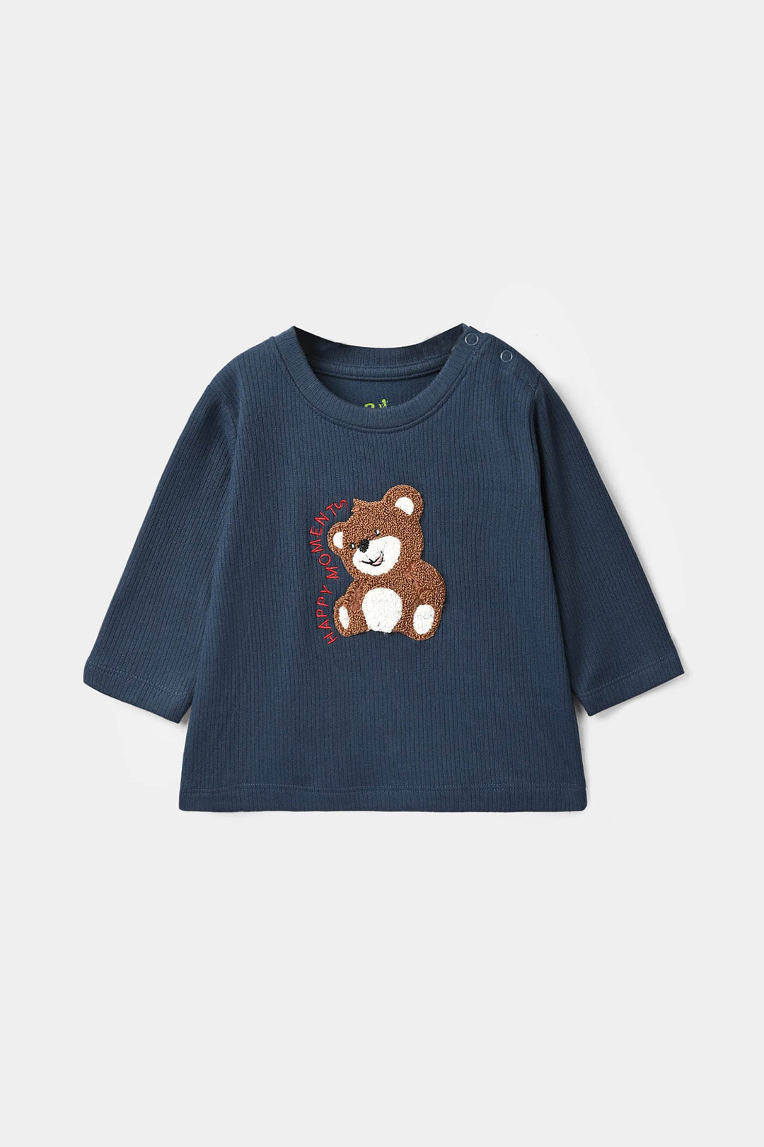 Infant Boys Cotton Terry 2 Pcs Suit Happy Moments - Navy
