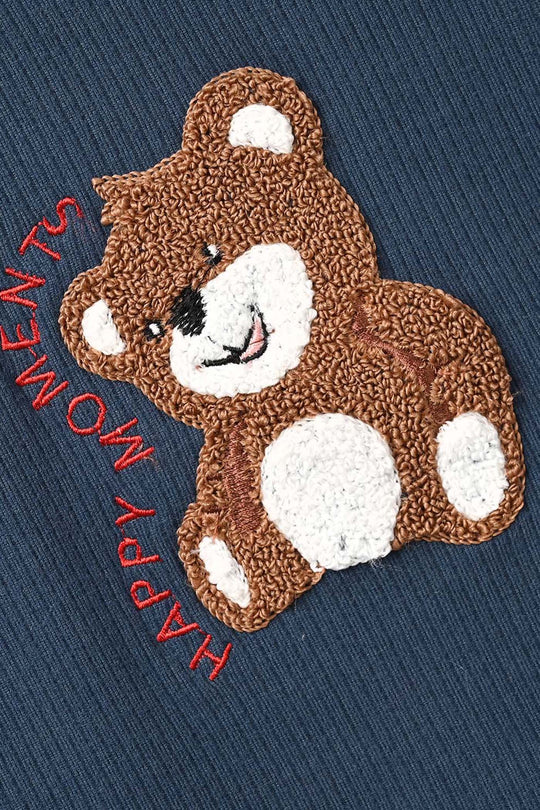 Infant Boys Cotton Terry 2 Pcs Suit Happy Moments - Navy