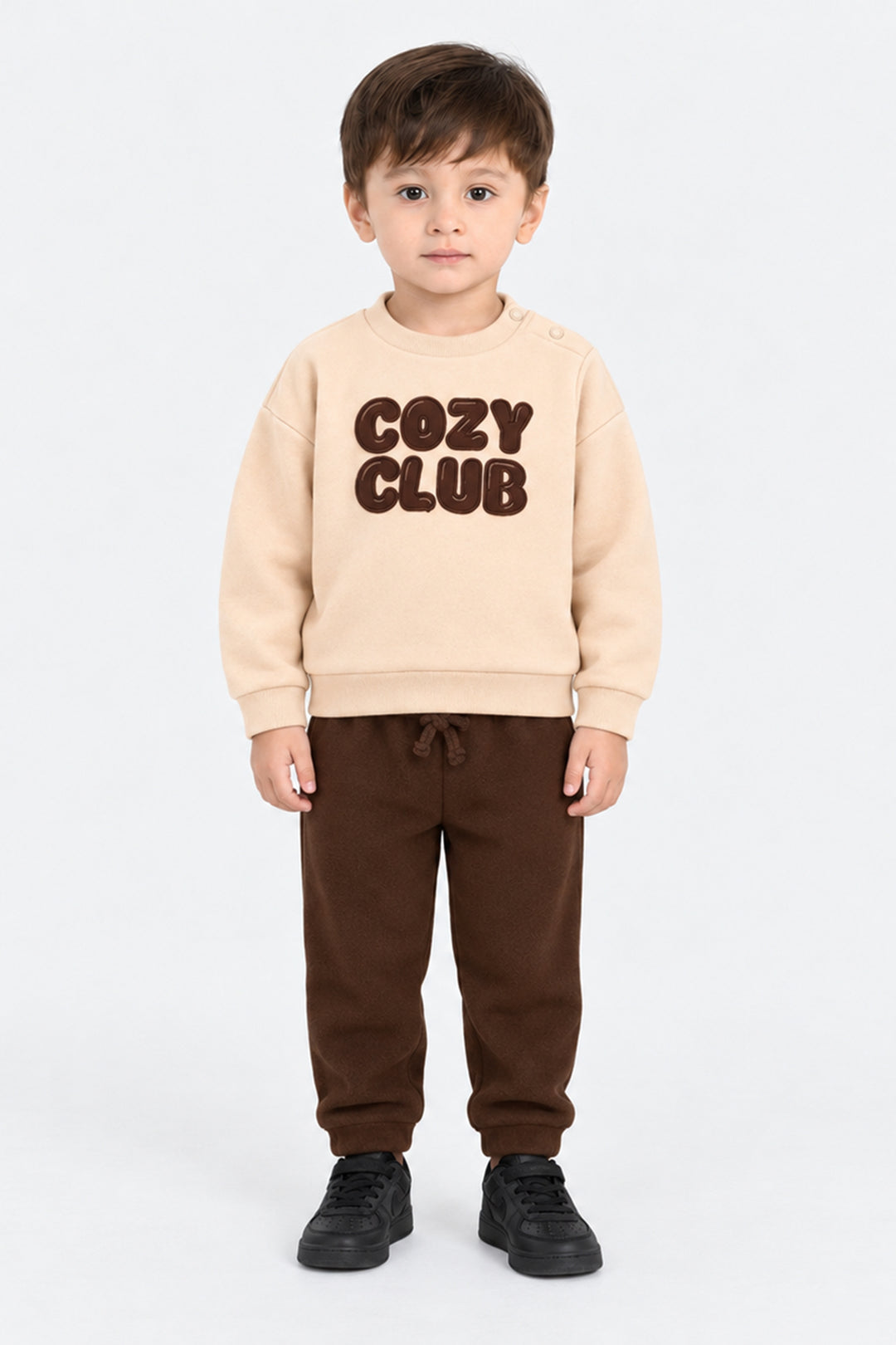Infant Boys Yarn Dyed 2Pcs Suit Cozyclub-BROWN