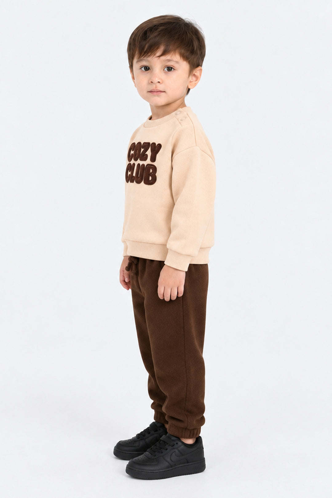 Infant Boys Yarn Dyed 2Pcs Suit Cozyclub-BROWN
