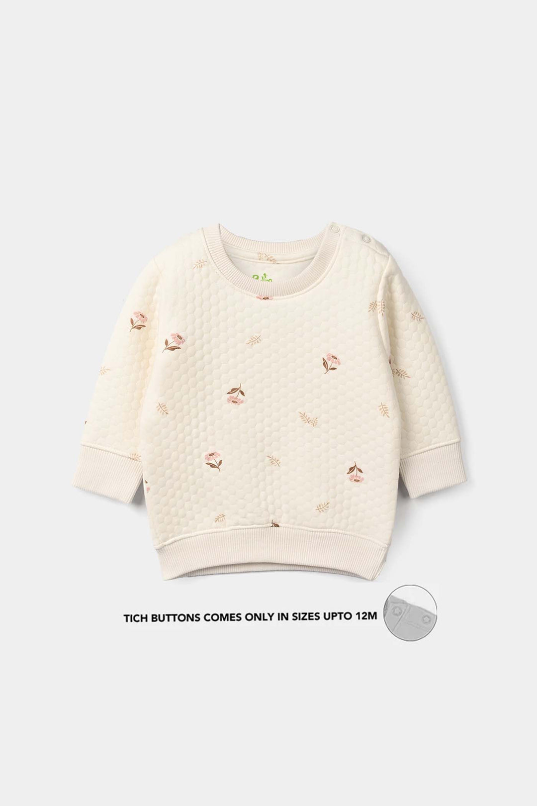 Infant Girls Quilted 2 Pcs Suit Floral - White