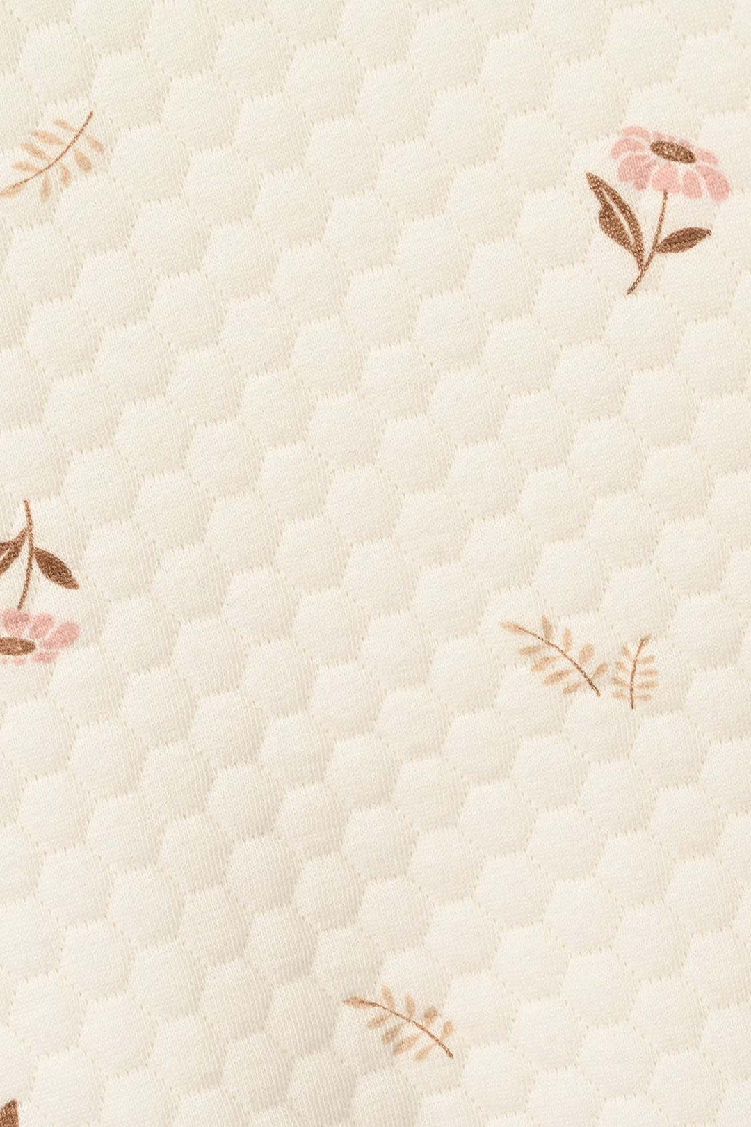 Infant Girls Quilted 2 Pcs Suit Floral - White