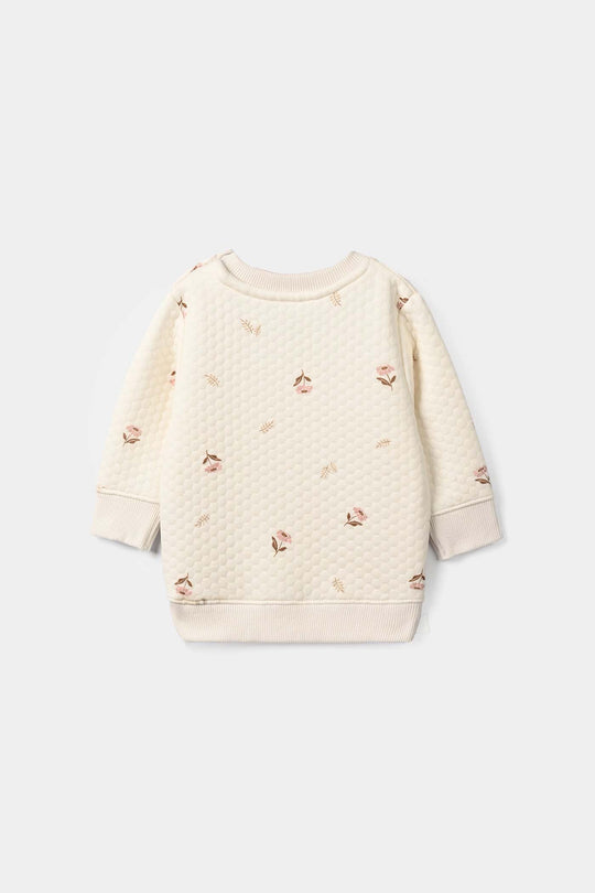 Infant Girls Quilted 2 Pcs Suit Floral - White