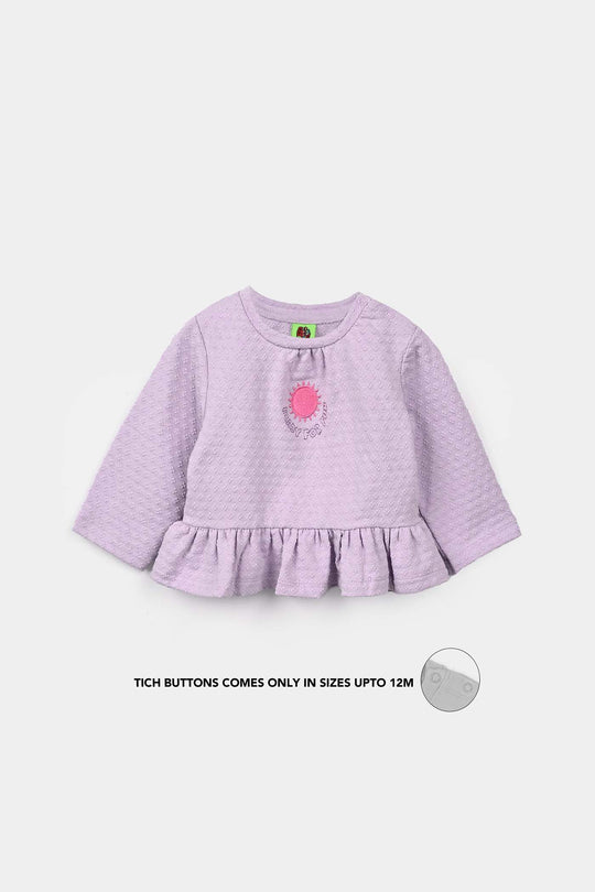 Infant Girls Cotton Jersey 2Pcs Suit Bloom-Purple