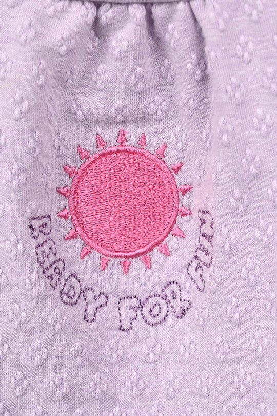 Infant Girls Cotton Jersey 2Pcs Suit Bloom-Purple