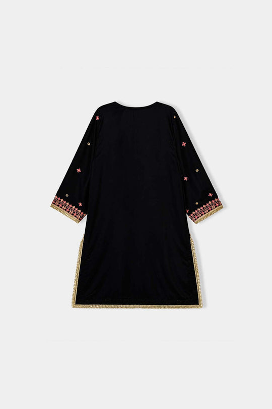 Girls Velvet 3Pcs Shahi-Green