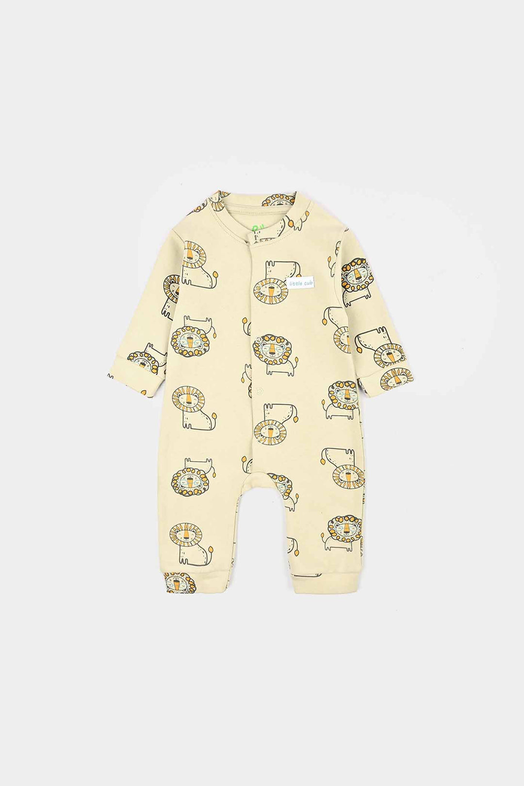 Infant Boys Yarn Dyed Rib Knitted Romper LION-OFF-White
