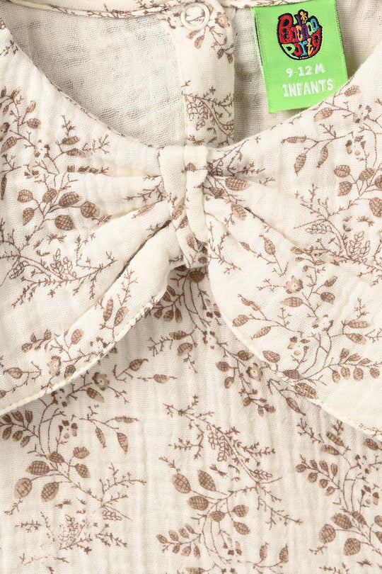 Infant Girls Gauze 2 Pc Suit - Botanical - Off White