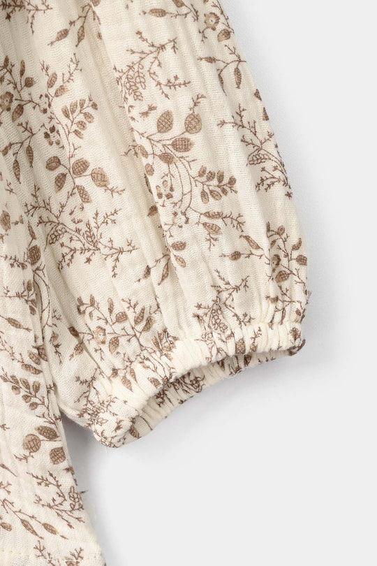 Infant Girls Gauze 2 Pc Suit - Botanical - Off White