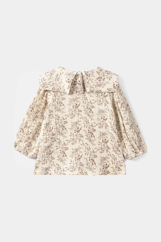 Infant Girls Gauze 2 Pc Suit - Botanical - Off White