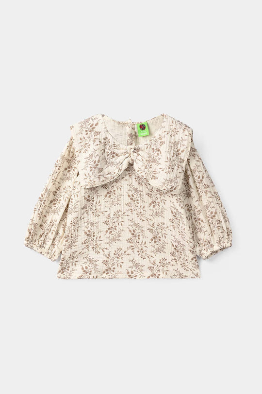 Infant Girls Gauze 2 Pc Suit - Botanical - Off White