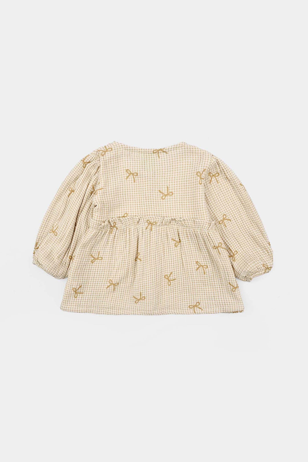 Infant Girls Gauze 2 Pc Suit - Mustard Bouquet - Off White