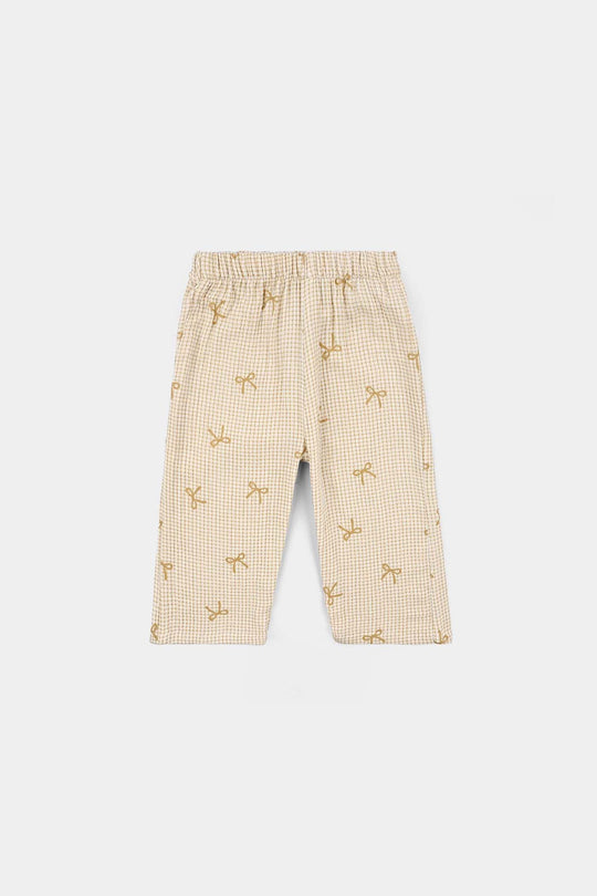 Infant Girls Gauze 2 Pc Suit - Mustard Bouquet - Off White