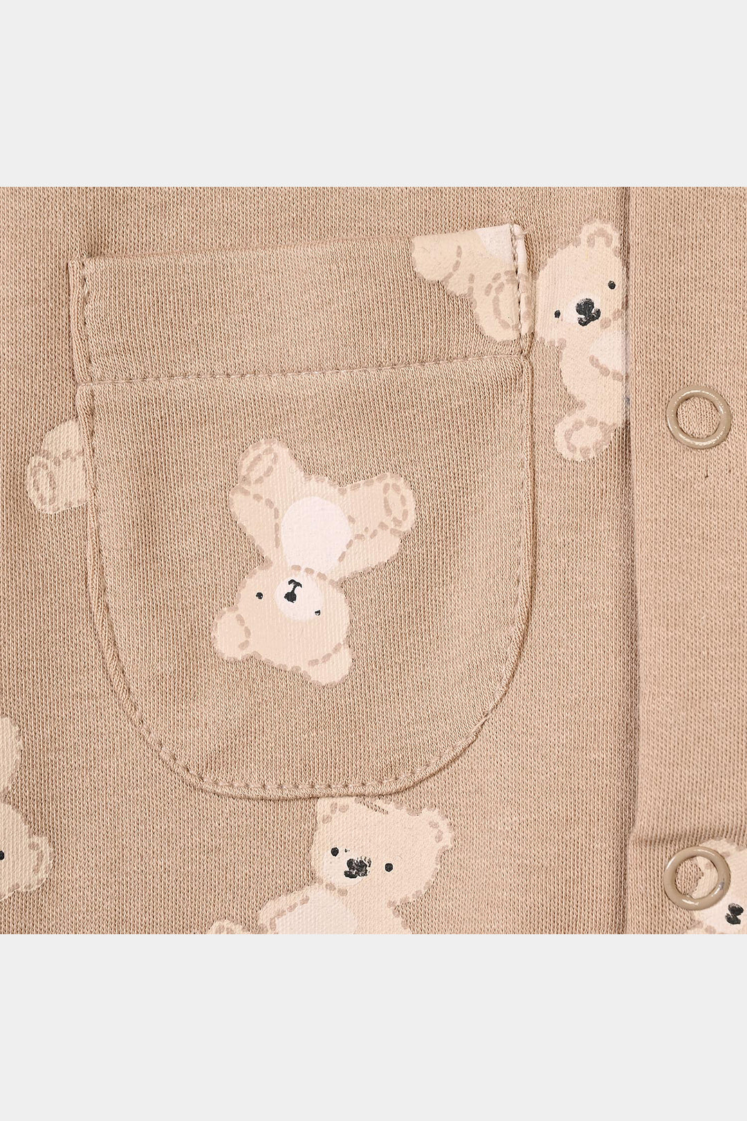 Infant Boys Cotton Interlock Knitted Romper Teddy-Brown