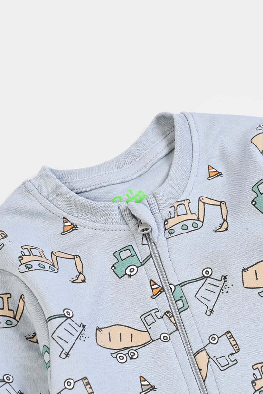 Infant Boys Cotton Interlock Knitted Romper Little Worker
