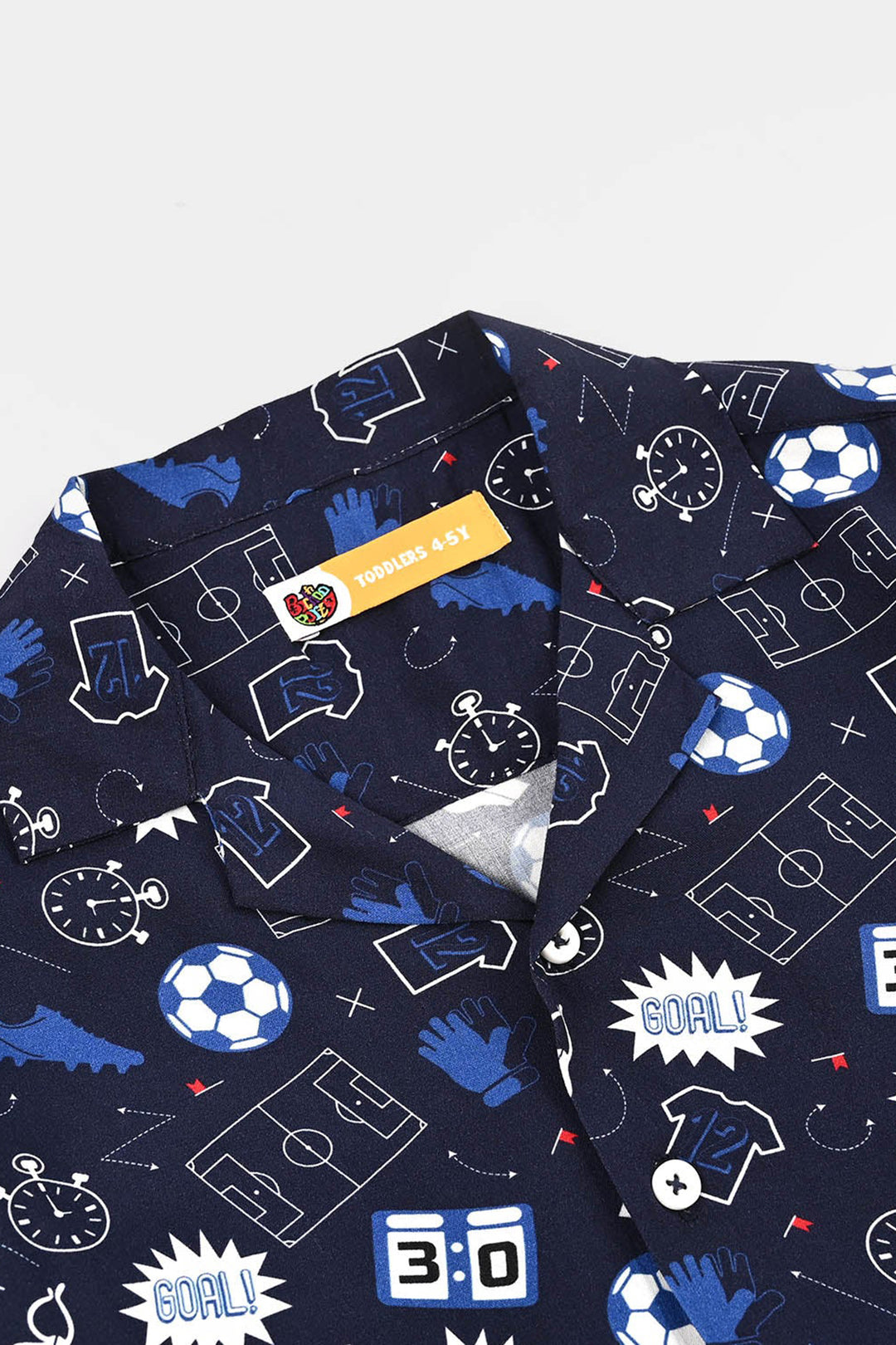 Boys Linen Viscose Nightwear-Goal-NAVY