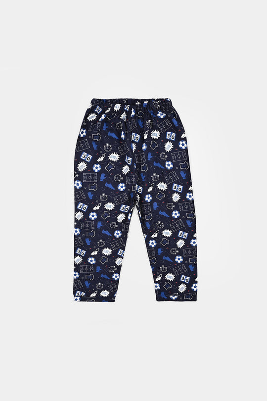 Boys Linen Viscose Nightwear-Goal-NAVY