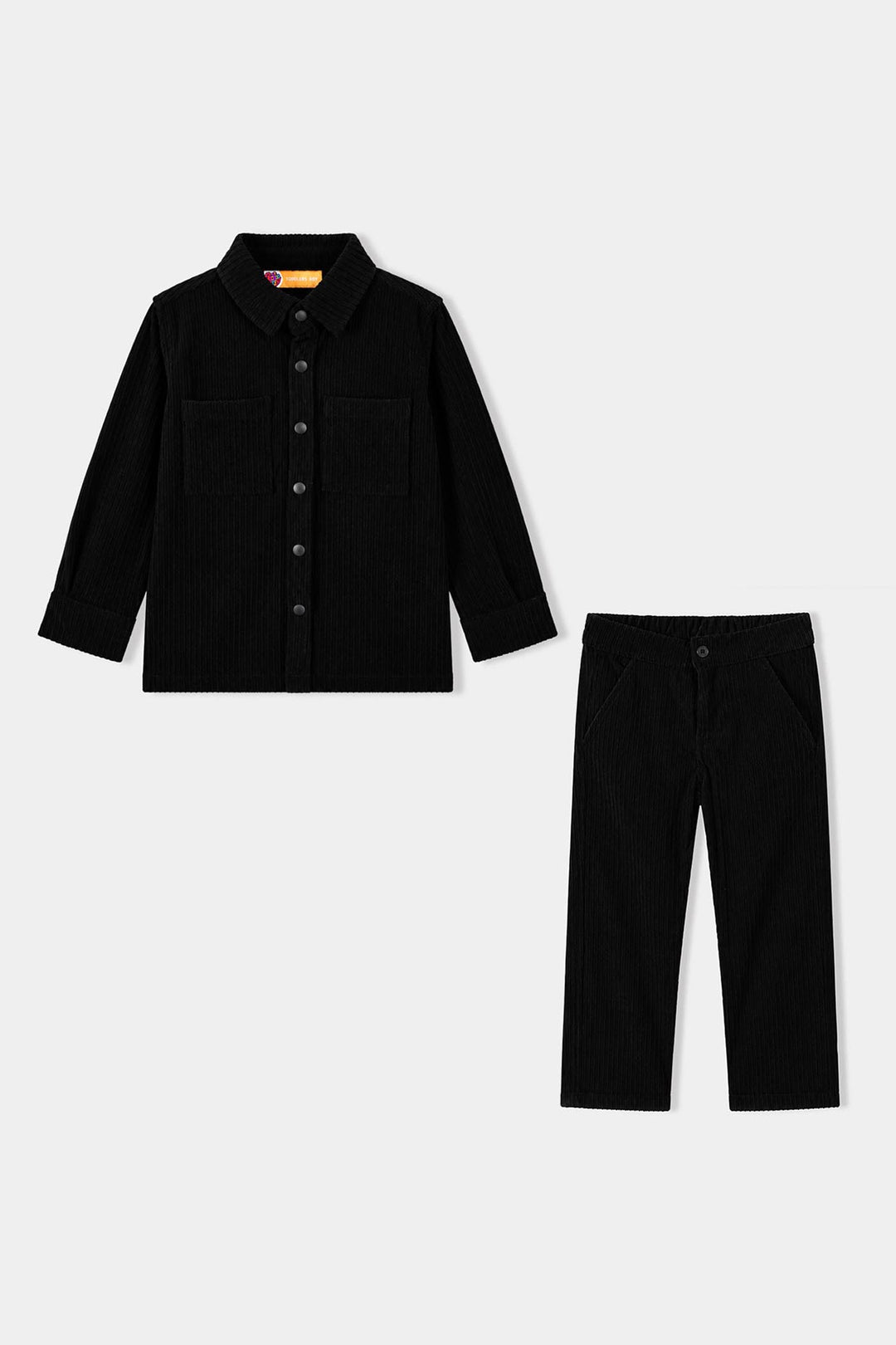 Boys Corduroy Woven Suit-Black