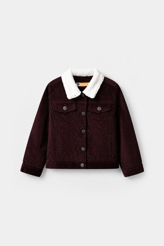 Girls Corduroy Jacket Brown