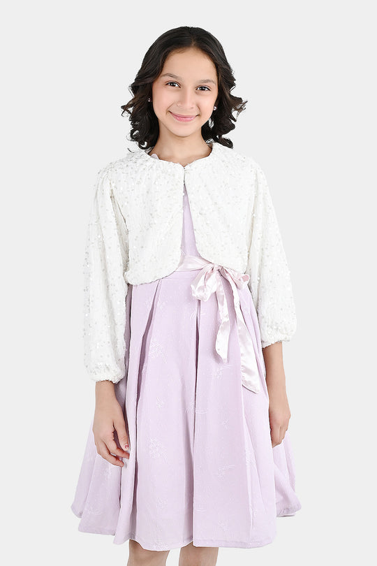Girls Velvet Bolero Winter Grace (White)