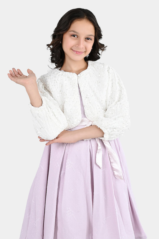 Girls Velvet Bolero Winter Grace (White)