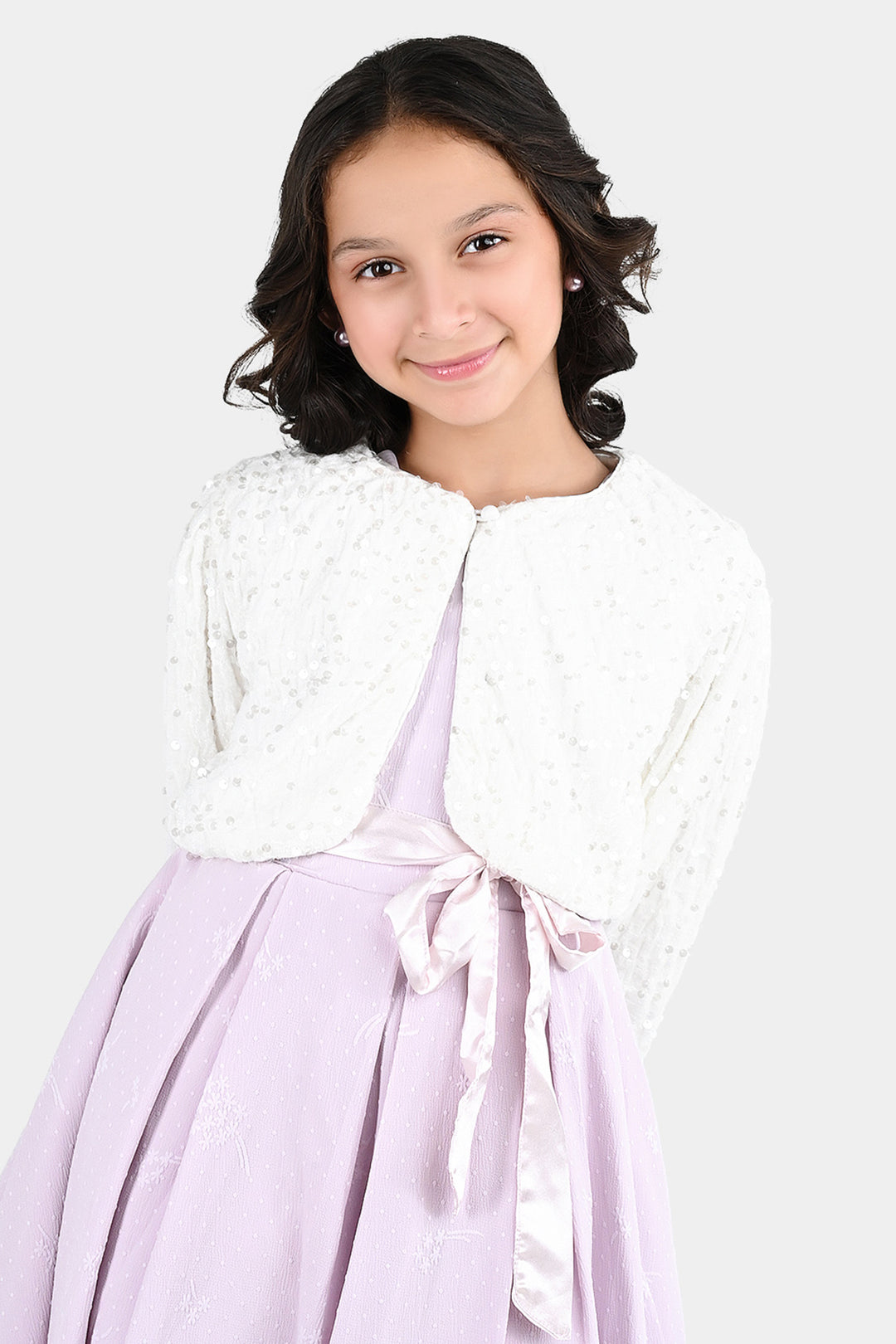 Girls Velvet Bolero Winter Grace (White)