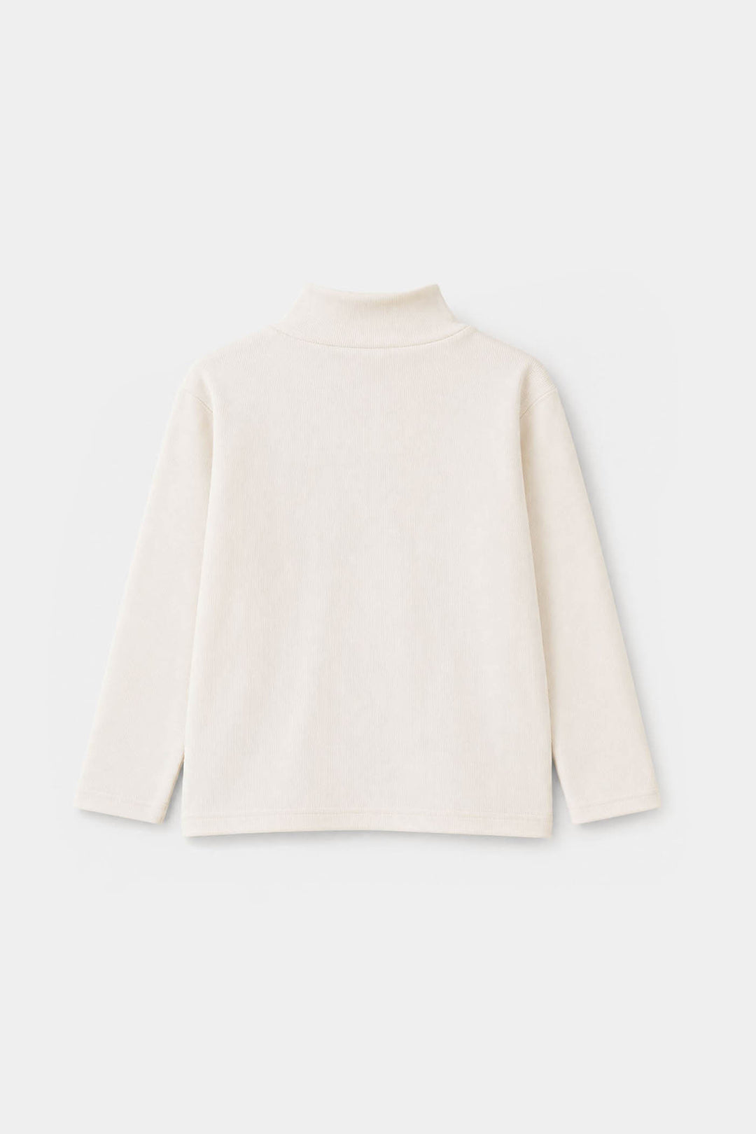 Infant Boys 2x1 Rib Turtle Neck Off White