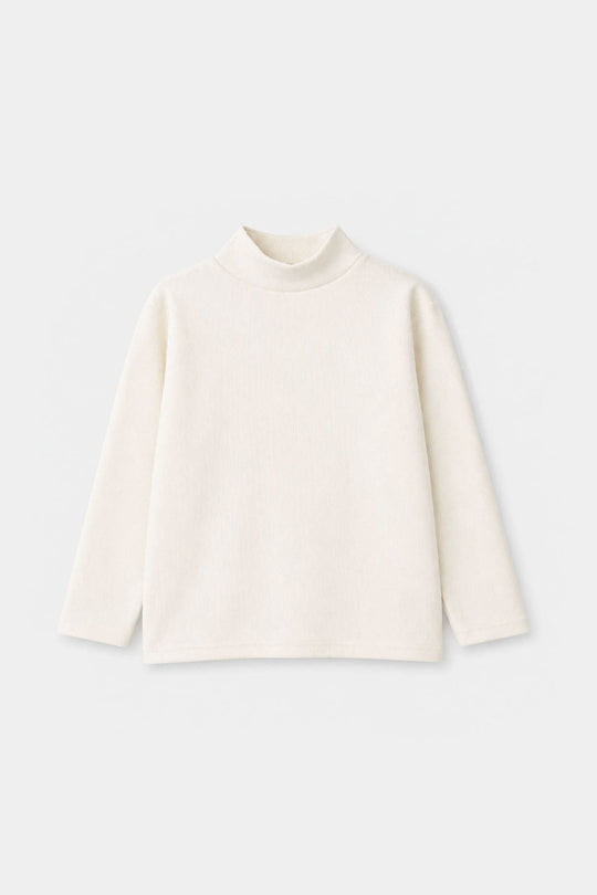 Infant Boys 2x1 Rib Turtle Neck Off White