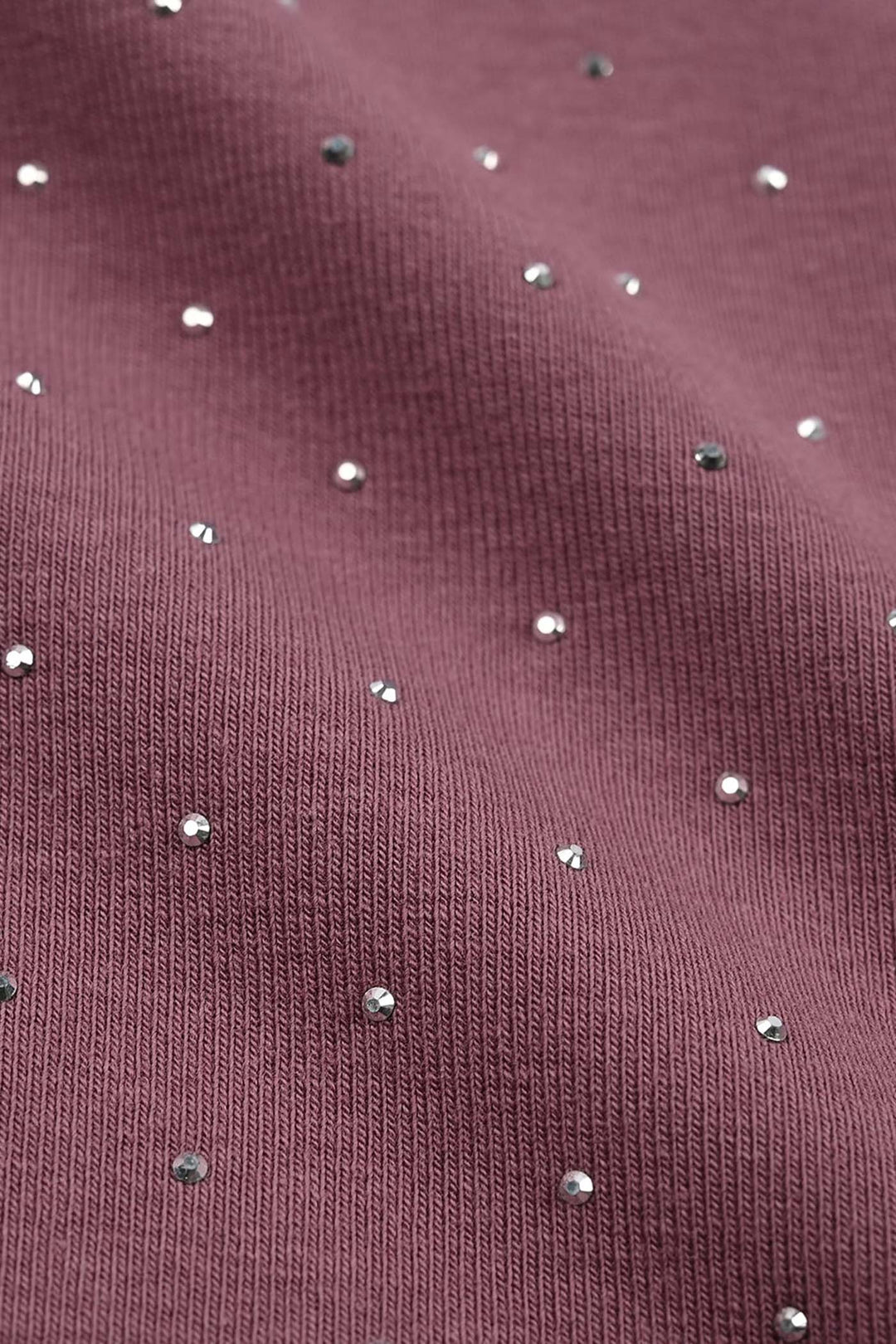 Girls Lycra Jersey T-Shirt Silver Studs-Purple