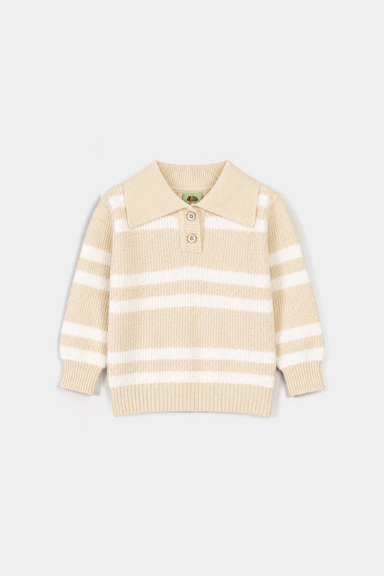 Infant Boys Acrylic Co-ord Set-Classy-Cream