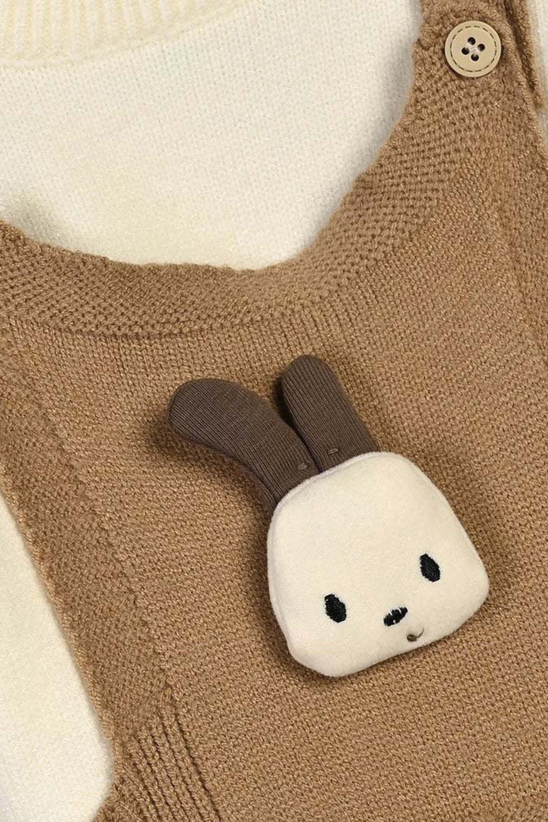 Infant Boys Acrylic Co-ord Set-Little Bunny-Brown