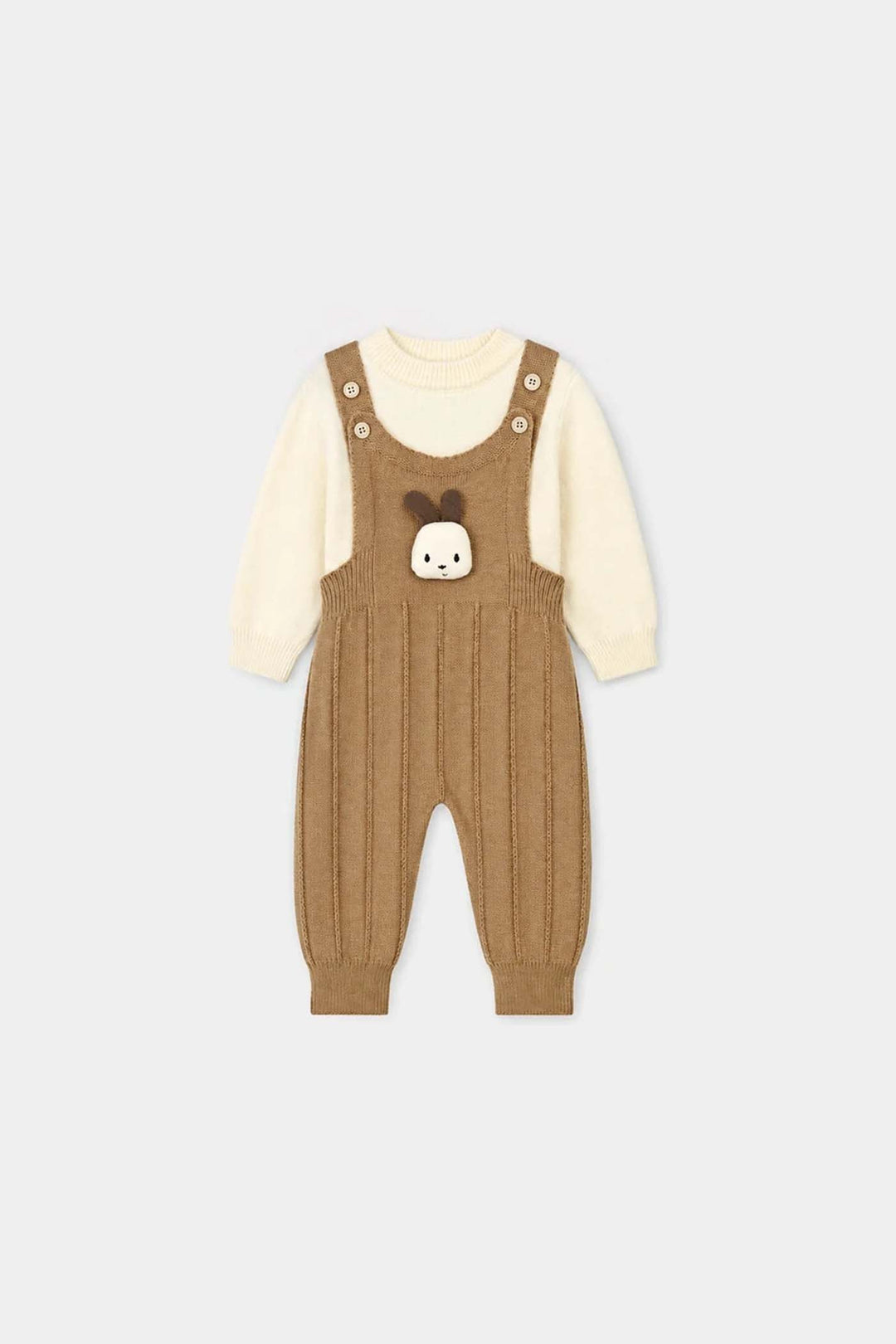 Infant Boys Acrylic Co-ord Set-Little Bunny-Brown