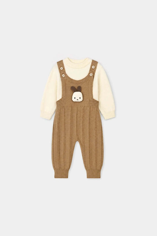 Infant Boys Acrylic Co-ord Set-Little Bunny-Brown