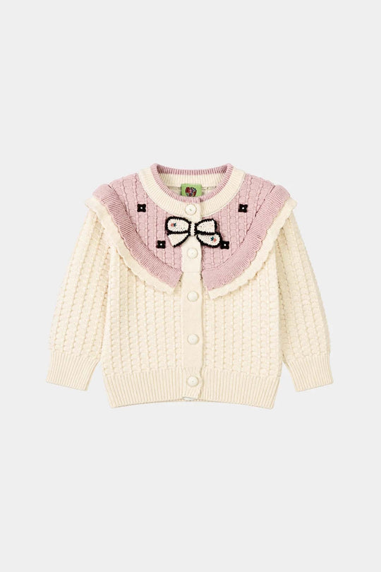 Infant Girls Acrylic Co-ord Set-Box Cabling-Lt.Pink