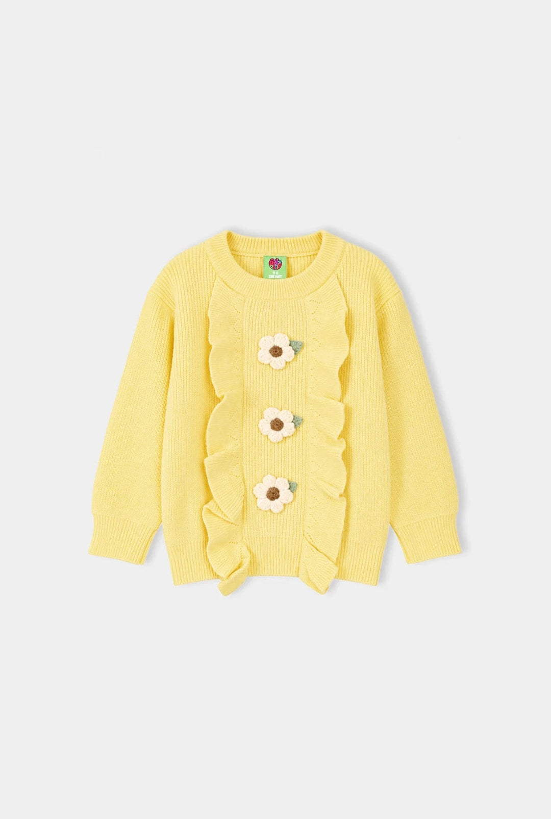 Infant Girls Acrylic Sweater-Sunshine Bloom-Yellow