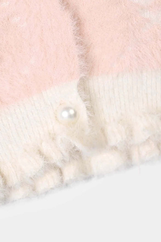 Infant Girls Acrylic Sweater-Fuzzy Ruffle-LT.Pink