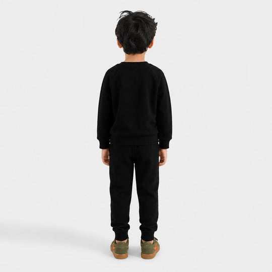 Boys Cotton Interlock 2 Pcs Suit-Black