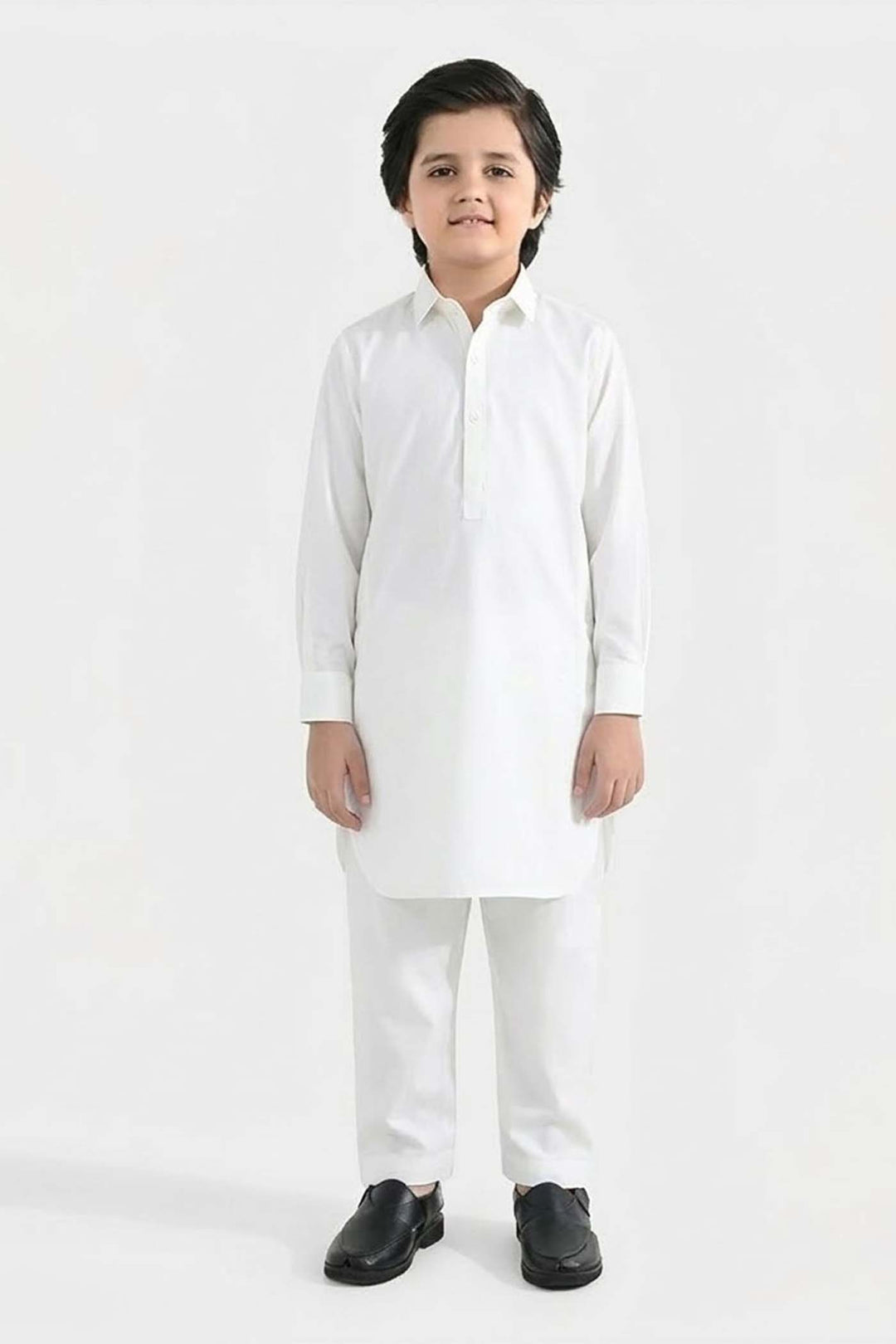 Boys Poly Viscose Kurta Pajama (Blended) - White
