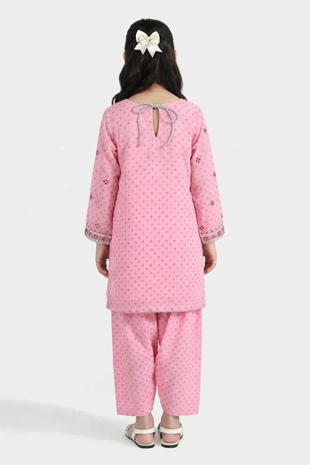 Girls Poly Lawn 2-Piece Set (Dil) - Light Pink