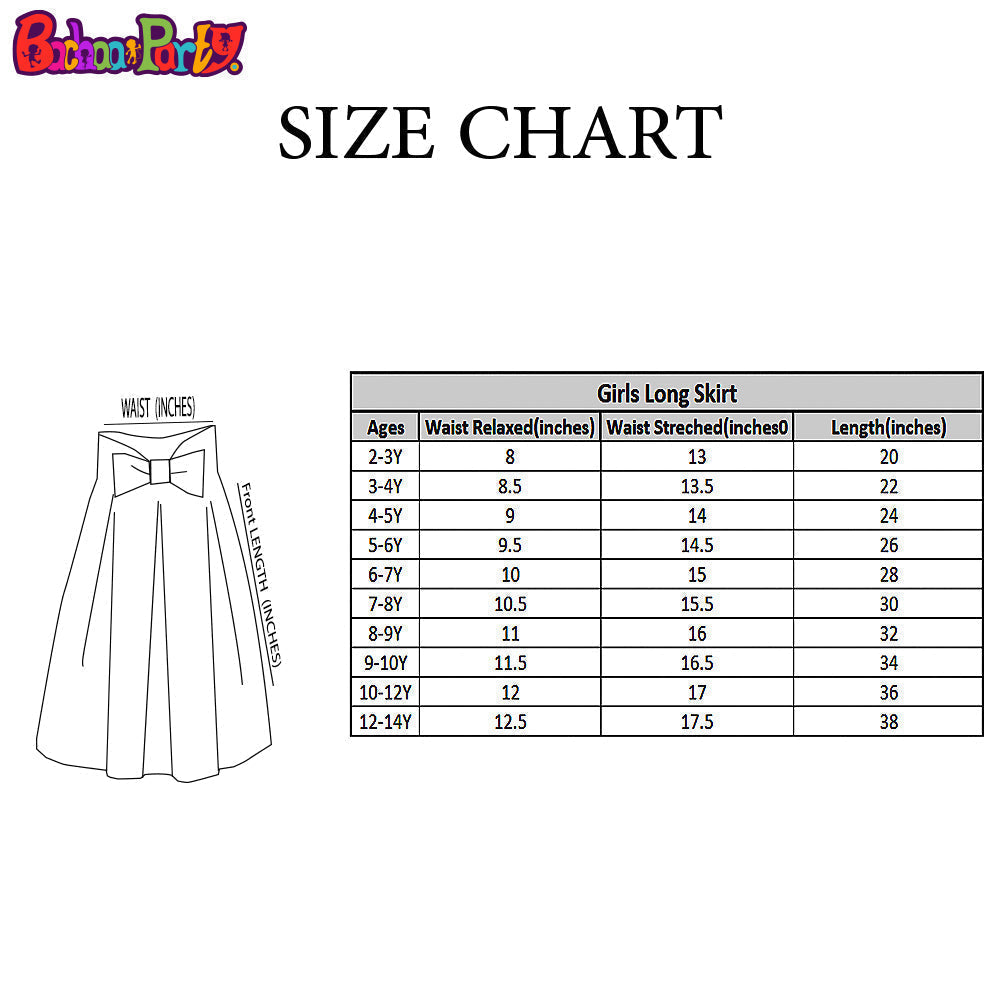 Girls Poly Crinkle Long Skirt Flower - Multi